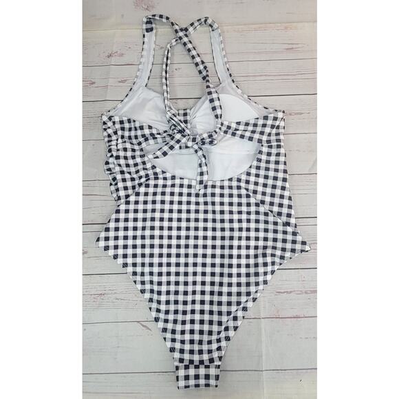 Cupshe Black & White Plaid One-Piece Swimsuit - XL - NWT - Picture 2 of 8